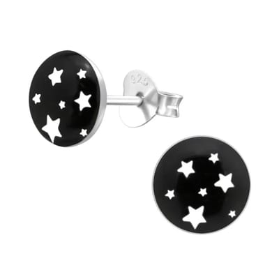 Aramat Jewels | Oorbellen | Zilveren Sterren Oorbellen - zilver en acryl | | | |7mm | Zilver | Kinderen, Volwassenen | Verkleurd niet