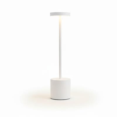 OMNIEXA Tafellamp - Mat Wit – Dimbaar & Draadloos – 3 Lichtstanden – LED Designlamp met TouchControl – Sfeervolle Tafellamp voor Woonkamer, Slaapkamer of Horeca - 34cm