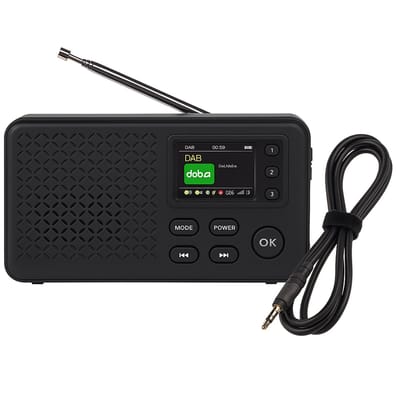 Denver DAB / DAB+ / FM / AUX Wekkerradio met Bluetooth - Inclusief AUX Kabel Alarmradio - Digitale Wekker Radio - LED Alarm Radio -+ 40 voorkeuzezenders - Dual Alarm - Snooze - Zwart