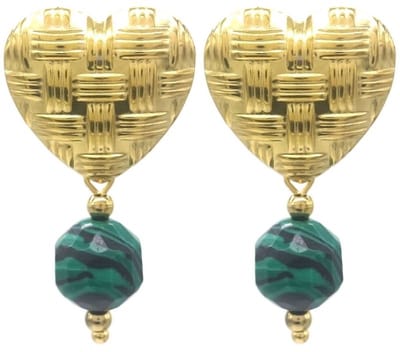 Oorbellen - hangers - accessoire - sieraad - hartje - goudkleurig - groen - cadeau - hip - tijdloos - cadeau - vrouwen - dames – valentijn – cadeau