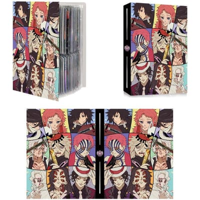 Populaire Anime Demon Slayer karakters Kamado Tanjirou Kaart Album Set Houder Map Kaart Opslag 4 Vakken 120 Stuks Favorieten gray