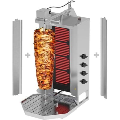 GGM Gastro Elektro Gyros-/ Dönergrill - 4 Brenner - max. 60 kg - inkl. 2 Flügeltüren