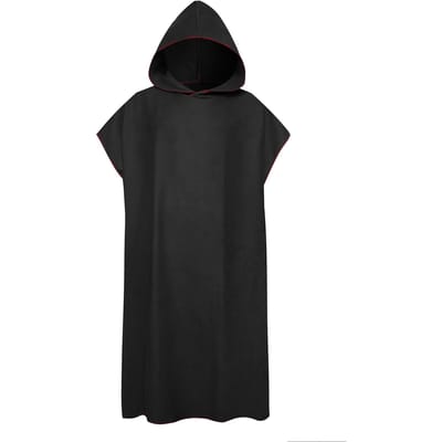 Surfponcho Verschoonhanddoek Snel drogende badjas met capuchon Microvezel stranddeken Badhanddoek Zwemhanddoek zwart
