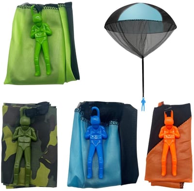 Dailygoods- Parachute Speelgoed - 4 Stuks - Handwerpen/Launcher - Outdoor Speelgoed - Vliegend Speelgoed - Creatieve Ontwikkeling