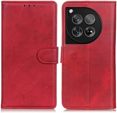 Coverup Hoesje - Geschikt voor OnePlus 12 Hoesje - Coverup Luxe Book Case - Rood