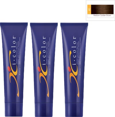 ISO i color Permanent Conditioning Crème Color 60ml 4G Medium Golden Brown x 3 tubes