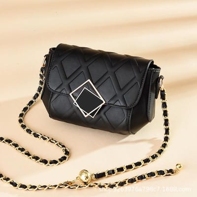 Kleine Tas Damesmode Ketting Draagbaar Meisjes Alle Crossbody Tas Klein Vierkant . black