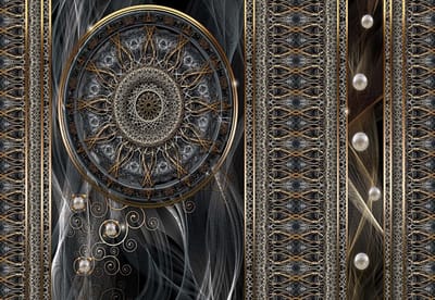 Fotobehang Luxury Abstract Pattern Spheres | XL - 208cm x 146cm | 130g/m2 Vlies