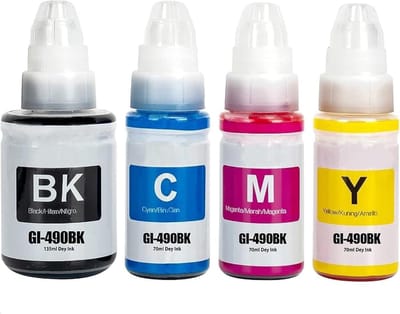Navulinkt Geschikt voor Canon GI-490/GI-590 | Multipack van 4 stuks Geschikt voor Canon Pixma G1410 - G1411 - G2400 - G2410 - G3400 - G3411 - G3415 - G4400 - G4411