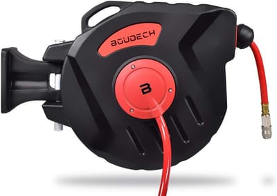 Perslucht slanghaspel - Automatische haspel - Werkplaats organiseren - Automatisch oprolsysteem - 20 m - Rood