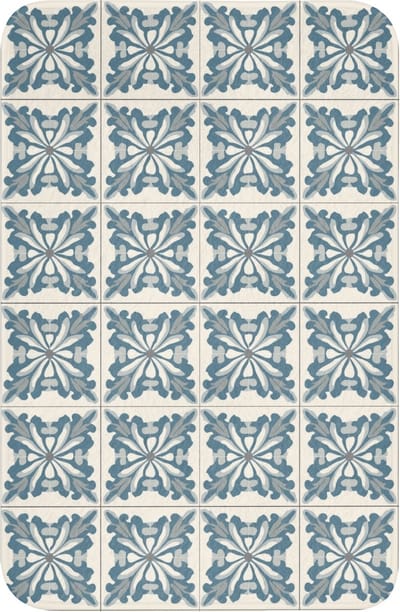 WC mat 40x60 cm - Antislip - Dessin - Tegel - Blauw - Toiletmat - Vloermat - Douchemat - Toilet tapijt - Toiletmatten