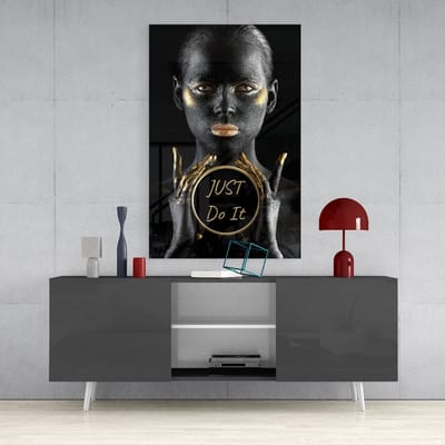 Insigne | Glasschilderij | Just Do It  | 110x70CM  Gehard glas| Wanddecoratie | Modern | Art  |