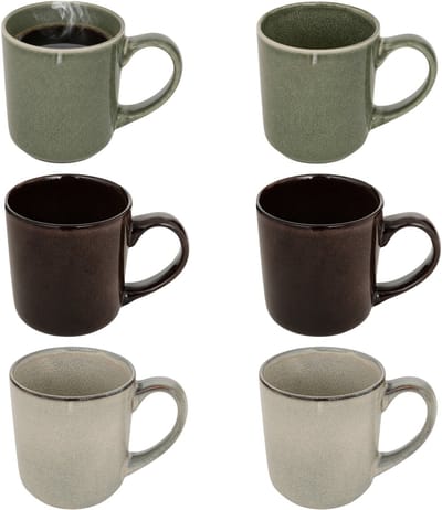 Secret de gourmet Koffiemok - set van 6 - keramiek - 420 ml - beker