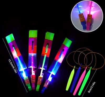 Niba® Elastische Katapult Helicopter - Set van 5 Schietpijltjes - Oneindig Veel Plezier - SkyGlow Avonturen: Elastische Katapult Helicopter - Magisch Licht - Willekeurige kleuren - Leuke Traktatie - TikTok