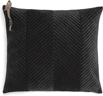 Knit Factory Beau Sierkussen - Vierkant kussen - Kussen woonkamer - Bank kussen - Decoratie kussen - Donkerbruin - 50x50 cm - Kussenhoes inclusief kussenvulling