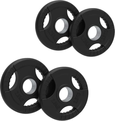 Olympische schijvenset 7,5kg - tri-grip - rubberlaag - 50mm gat