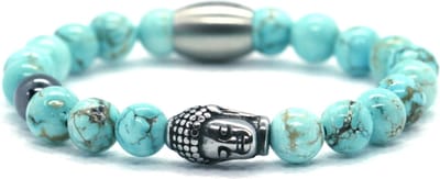 IbizaMen KIDS- jongens - armband - edelsteen - turkoois - 6mm - buddha RVS