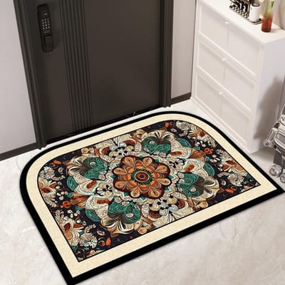 Voordeur Bloemrijk Zijde Vloermat Huis Entree Deur Vuilmat Buiten Vuilbestendig Stofverwijdering Kan Op Maat Gemaakt Tapijt 40 * 60CM Silk Ring