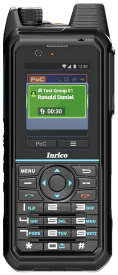 Set van 4 Inrico T330 4G LTE Zello Smart Portofoons IP68 met tafellader