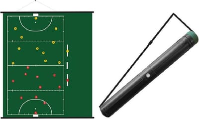 Oprolbaar HOCKEY coachbord (94x105 cm) + draagkoker