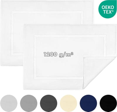 Jacobson - Badmat 50x80 cm - set van 2 - Douchemat - Vloermat - Wit