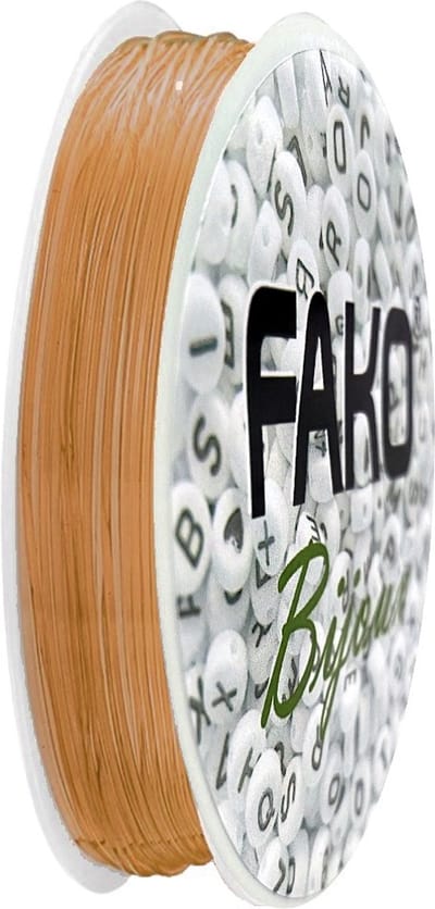 Fako Bijoux® - Elastisch Nylon Draad - Rijgdraad - Sieraden Maken - 0.6mm - 9 Meter - Lichtbruin