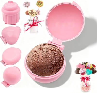 Set van 4 Hartvormige en Ronde Mallen voor Cake Pops en Cupcakes - Ideale Bakaccessoires voor Kinderen en DIY Keukenprojecten