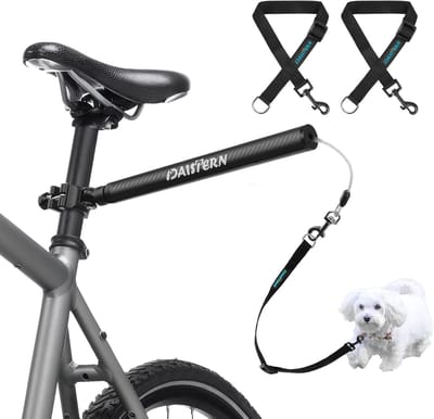 Handsfree Fietslijn - Hondentuig Fiets - Samen Fietsen - 210° Draaibereik - 45 cm - Zwart
