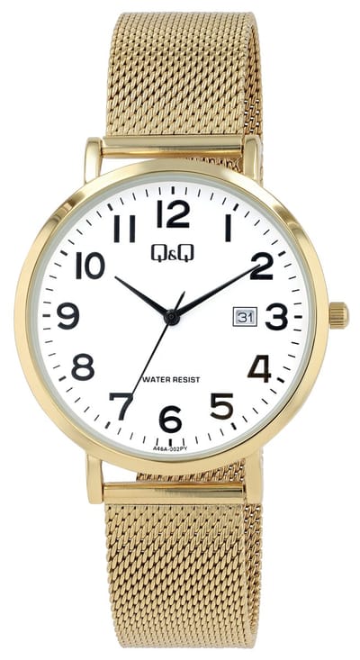 Q&Q-Herenhorloge -diameter 40 mm-Milanese band-datum- 3atm waterdicht-verstelbare band
