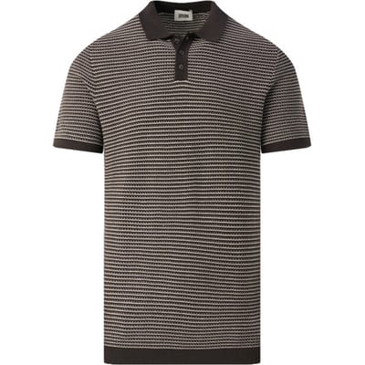 Slim fit gebreide poloshirt in two-tone-uitvoering model 'Triton'