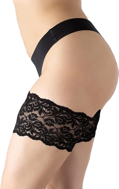 Giulia - Kanten dijbandage tegen schuren van de billen - Zwart - 2XL