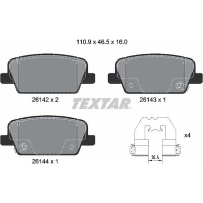 Remblokset TEXTAR 2614201, achter