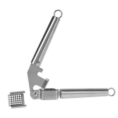 Excellent Houseware Knoflookpers - zilver - 20 cm - RVS - keuken accessoires - pers voor knoflook