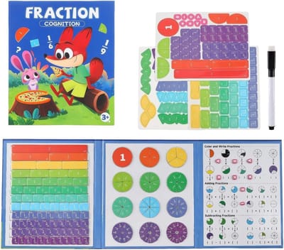 Magnetisch Breuken Boek - Wiskunde Puzzel - Breuken Leren - Interactief Leermateriaal - 22 x 18.6 x 1.5 cm - Uniek