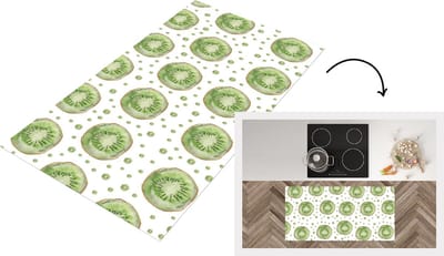 Keukenloper - Loper keuken - Kiwi - Waterverf - Wit - 120x60 cm - Keukenloper vinyl