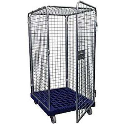 Rolcontainer maat 5, zonder legborden, 1600 mm hoog, donkerblauw