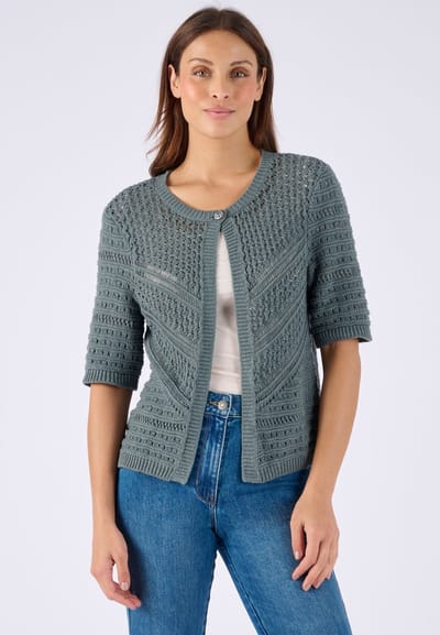 Damart - Bolerovest van sierlijk tricot - Dames - Groen - XS