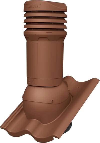 Ontluchtingshaard Dakventilatie - Dakdoorvoer Ventilatie - Passieve Dakventilatie - Geïntegreerd Condensaatafvoer - DN125 447 mm - Baksteen Rood