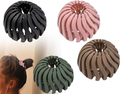 Dailygoods- Haarclips Antislip - Grote Haarclips - Haaraccessoires Dames - Haarclips voor Meisjes - Vintage Vogelnest - Set van 4 Stuks - Haartangen