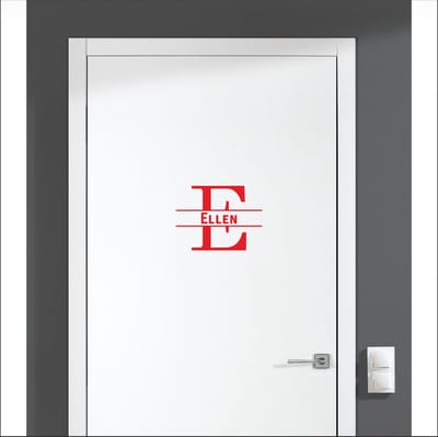 Deursticker Met Naam -  Ellen - Rood
