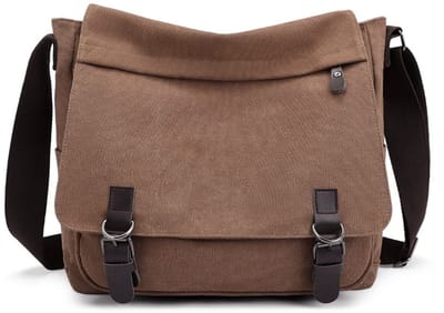 Heren schoudertas (crossbody) - grote capaciteit - Koffiebruin