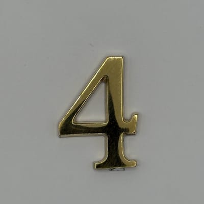 Nummerplaatje 4 - Nummerbordje Klein - Huisnummer - Deur en Kamernummer - Lockernummer - Plakcijfers - Zelfklevend - Brievenbus Nummer - Goud Look - 4 CM