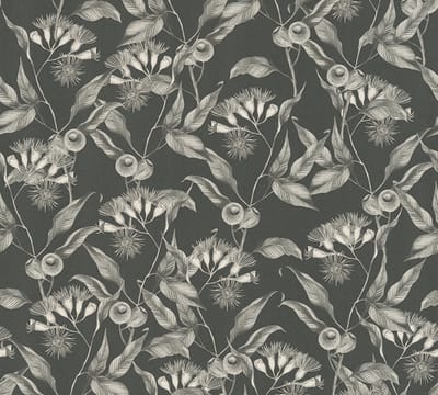 BLADEREN EN BLOEMEN BEHANG | Floraal - Zwart Wit Grijs - Living Walls Drawn Into Nature