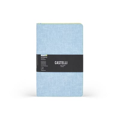 Notitieboek A5 Castelli Milano Magician Believe – gelinieerd – lichtblauw – flexibel omslag – 13×21 cm – Made in Ital