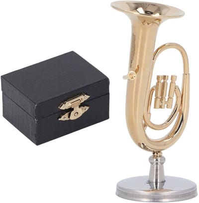 Dailygoods- Muziekinstrumentmodel Verguld - Miniatuur Tubamodel - Decoratieve Accessoires - Vitrines - Cadeau voor Muziekliefhebbers - Uniek Ontwerp - Decoratiemodel