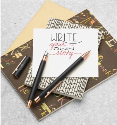 Faber-Castell - geschenkset vulpen en balpen 'Neo Slim' - mat zwart en rosé goud