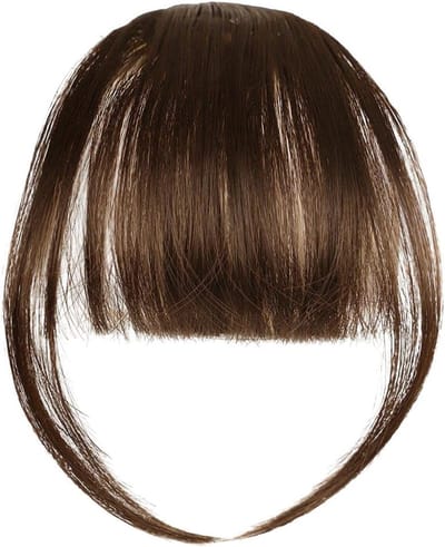 Clip in Bangs van Chemisch Vezel, Wispy Fringe Haarextensions voor Vrouwen, Lichtbruin Haaraccessoire voor een Natuurlijke Look en Stijlvolle Verandering