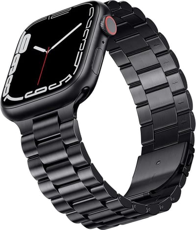 Podec Smartwatch RVS Horlogebandje Strap Zwart - Geschikt voor Apple Watch - Bandje Geschikt voor iWatch 38 / 40 / 41 mm - Geschikt voor Series 1/2/3/4/5/6/7/SE