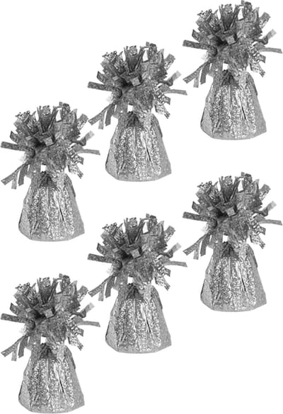 Haza Ballon gewichtjes - 6x - zilver - 170 gram - gewichtjes voor helium ballontrosjes