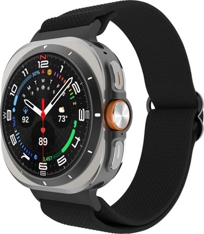 Cazy horlogebandje geschikt voor Samsung Galaxy Watch Bandje (Urban Textura) - Smartwatchbandjes - Universeel bandje geschikt voor Samsung Galaxy Watch Ultra (2024 / 2025) - Zwart